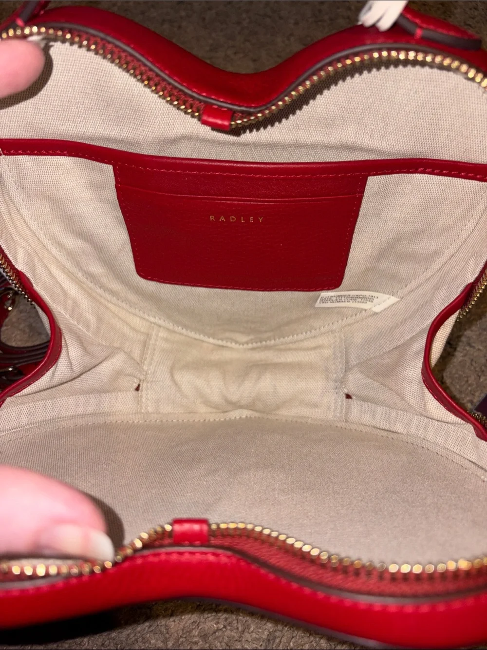 NWT-Radley London-My Love-Small Heart Zip Top Crossbody Bag-$328
